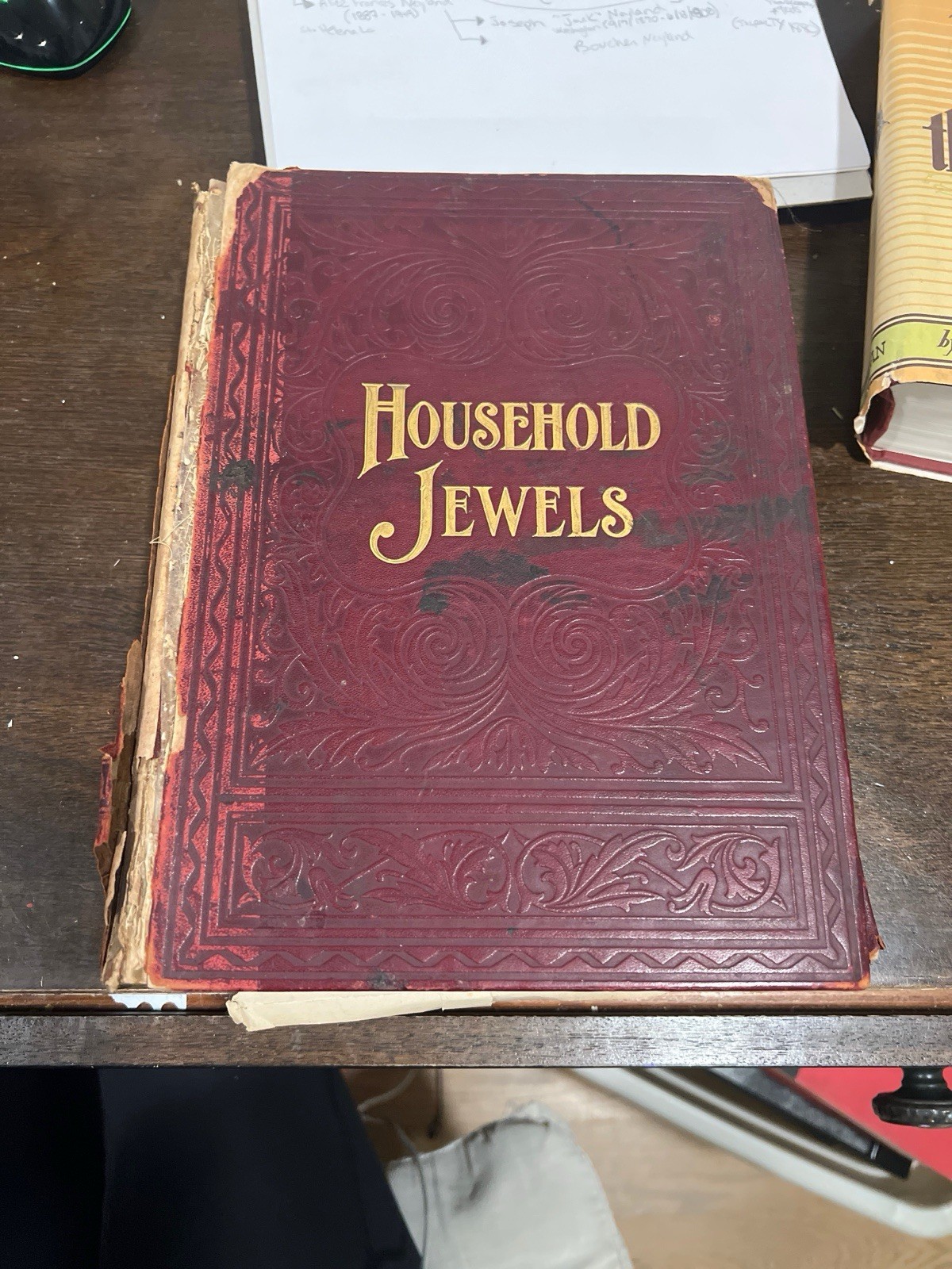 1903 Household Jewels HG Cutler Antique Domestic Recipe Home Remedies Book Gilt