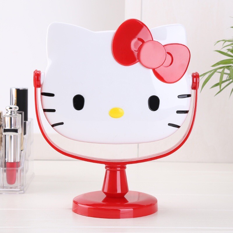 Sanrio Hello Kitty Vanity Makeup Mirror Table Mirror w/FREE Gift Bag - Red NEW