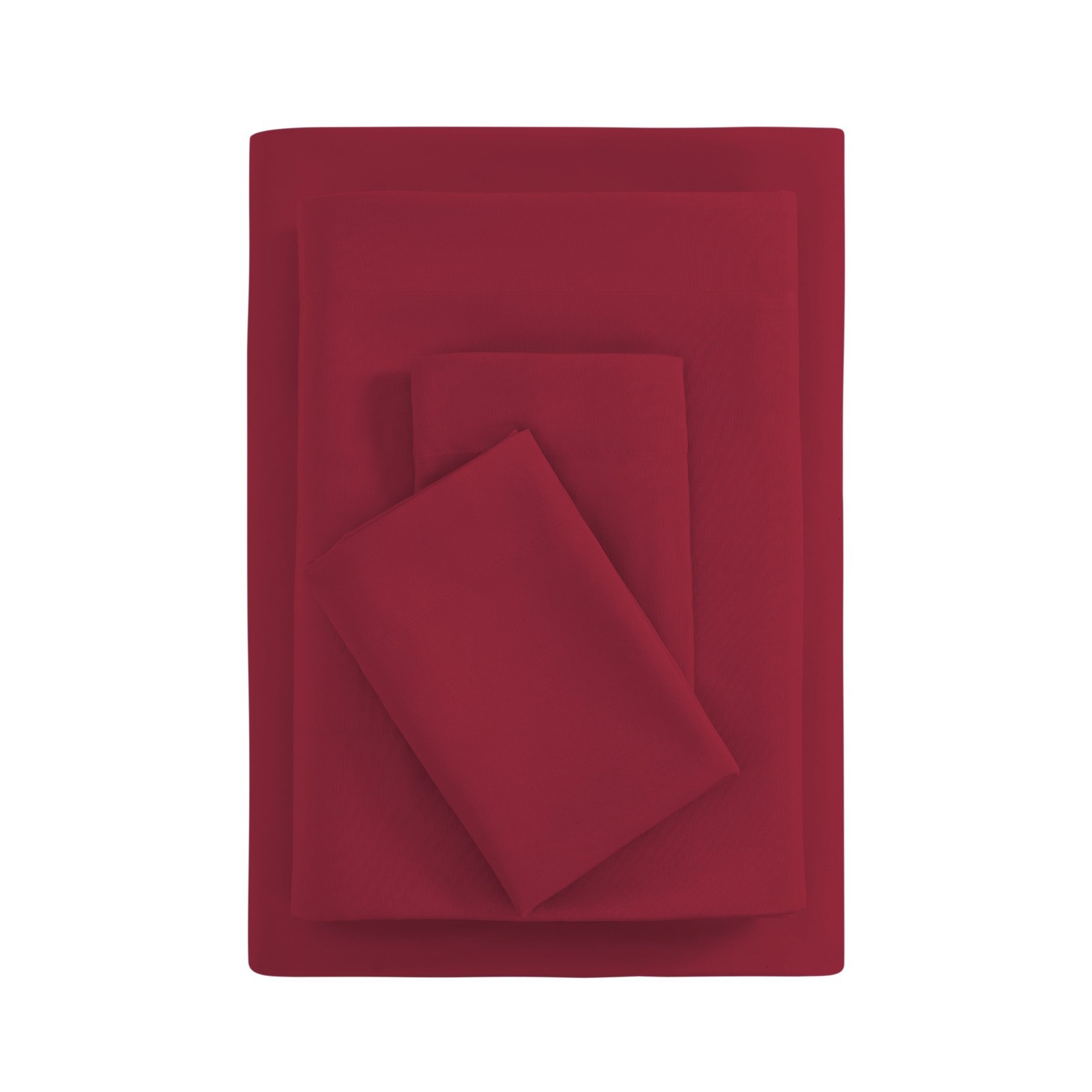 Mainstays Basic Value Microfiber Bed Sheet Set, Full, Red Sedona, 4 Piece.