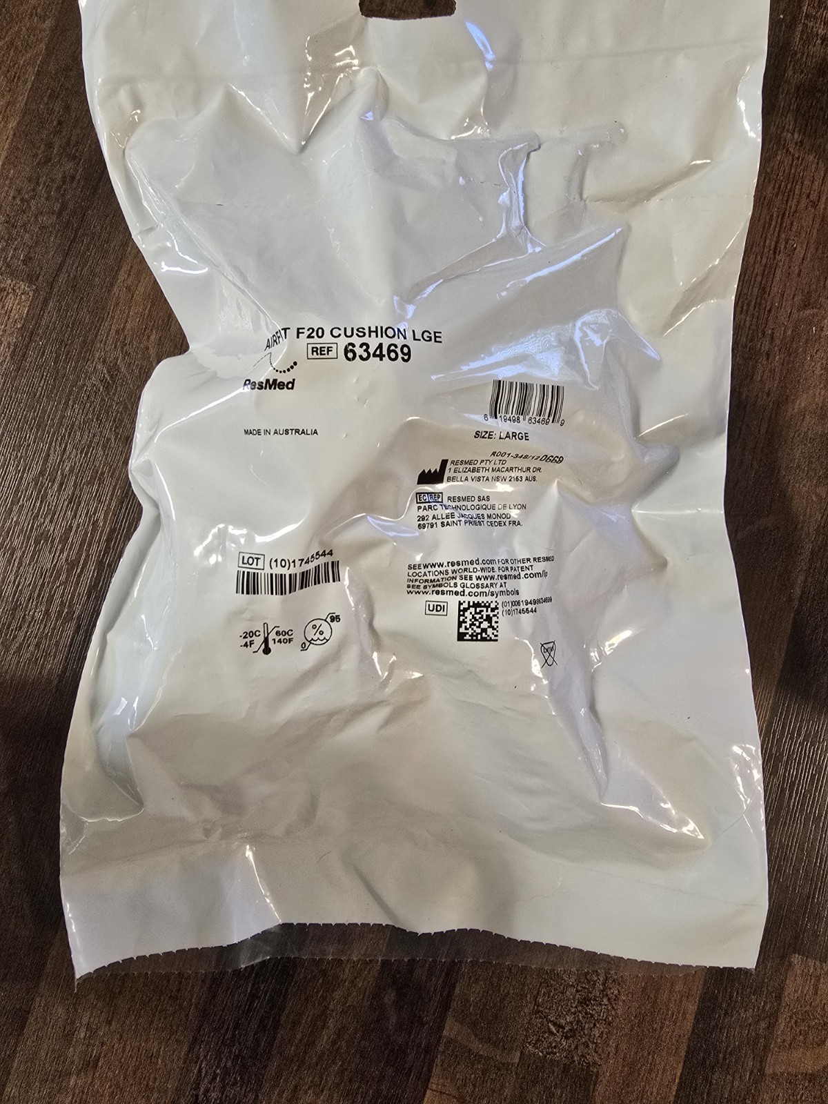 ResMed AirFit F20 Replacement Large Cushion 63469 New Factory Sealed