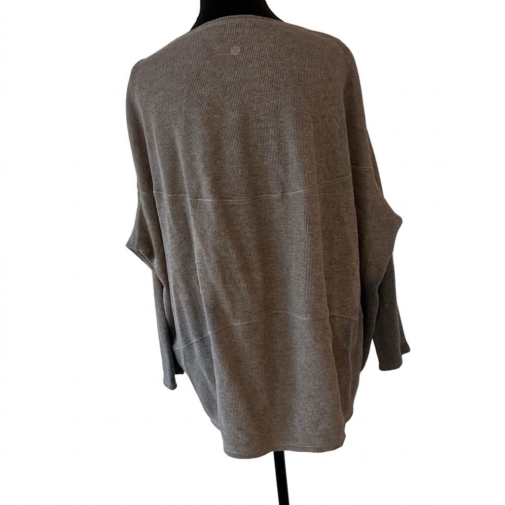 Lululemon Back In Action Long Sleeve Waffle Heathered Gray NO SIZE TAG - AS IS