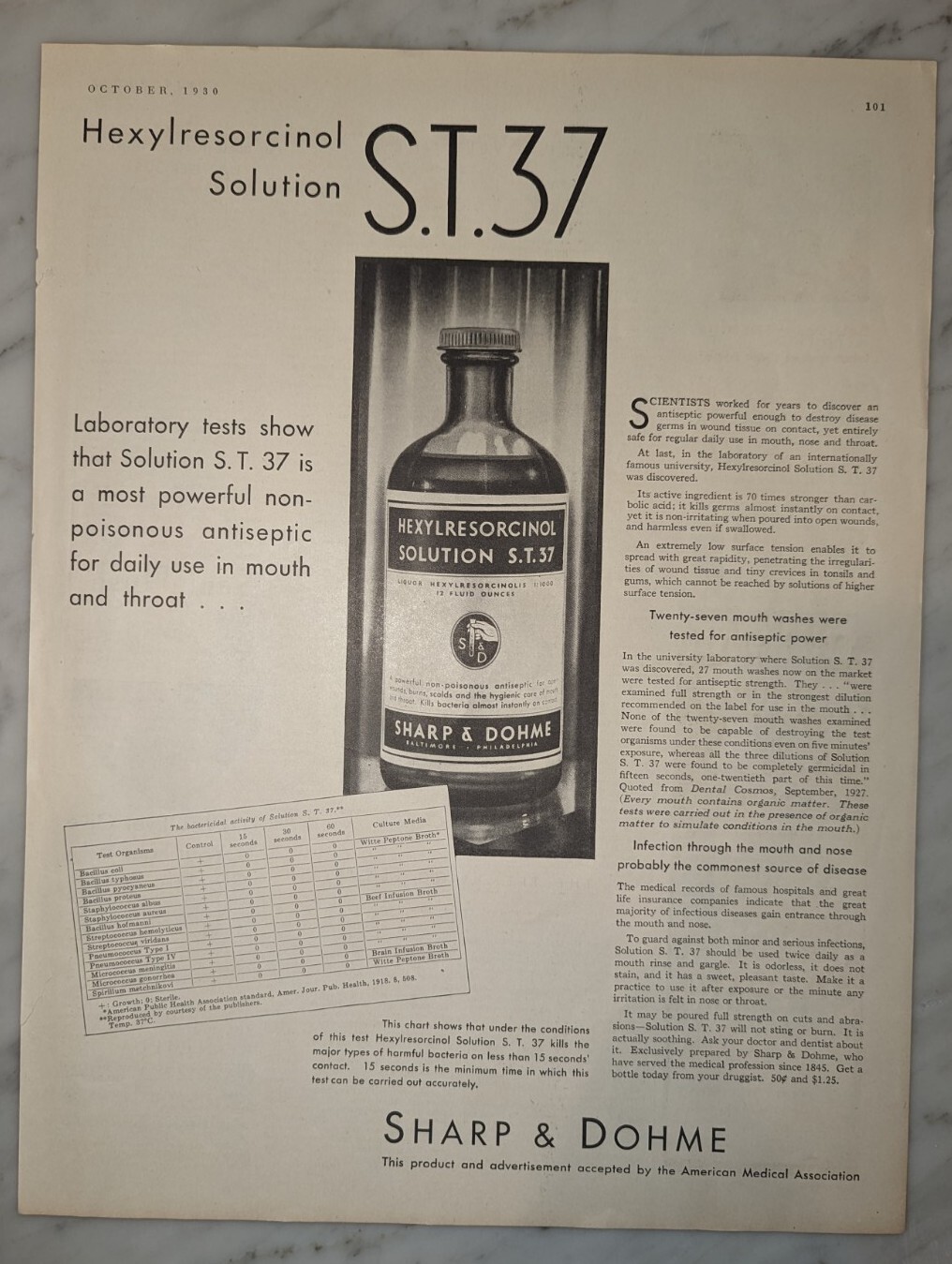 Sharpe and Dohme Solution S.T. 37 Delineator 1930 Vintage Medical Folio Print Ad