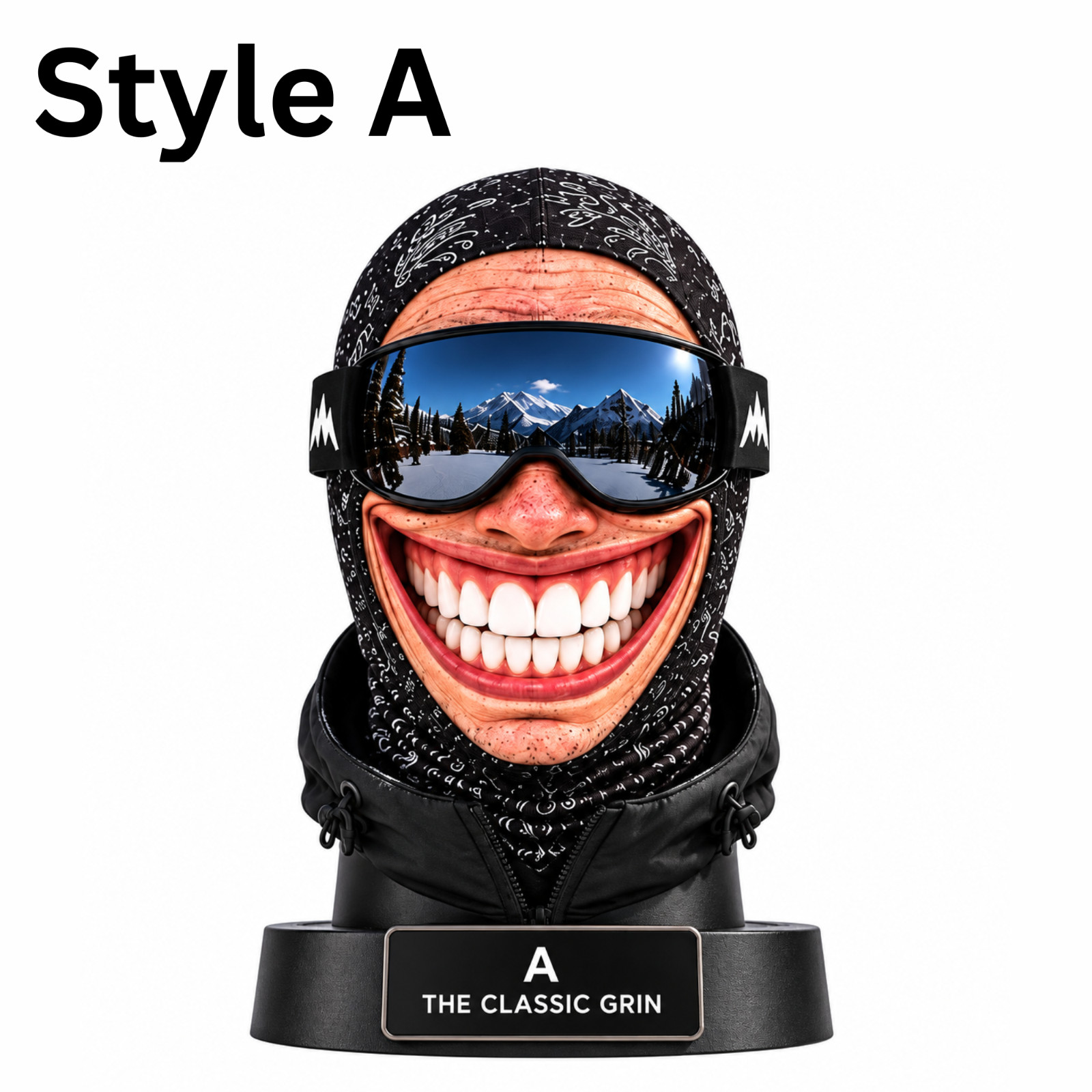 Funny 3D Grumpy Old Man Ski Mask Balaclava,  Novelty Face Mask for Snowboarding