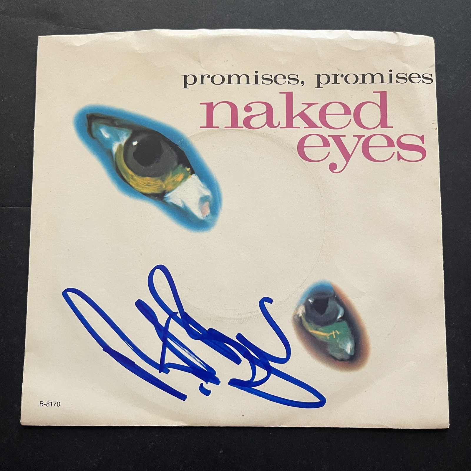 Pete Byrne Naked Eyes Signed Promises 45 Record Sleeve JSA Authenticated Pete Byrne Naked Eyes Signed Promises 45 Record Sleeve JSA Authenticated