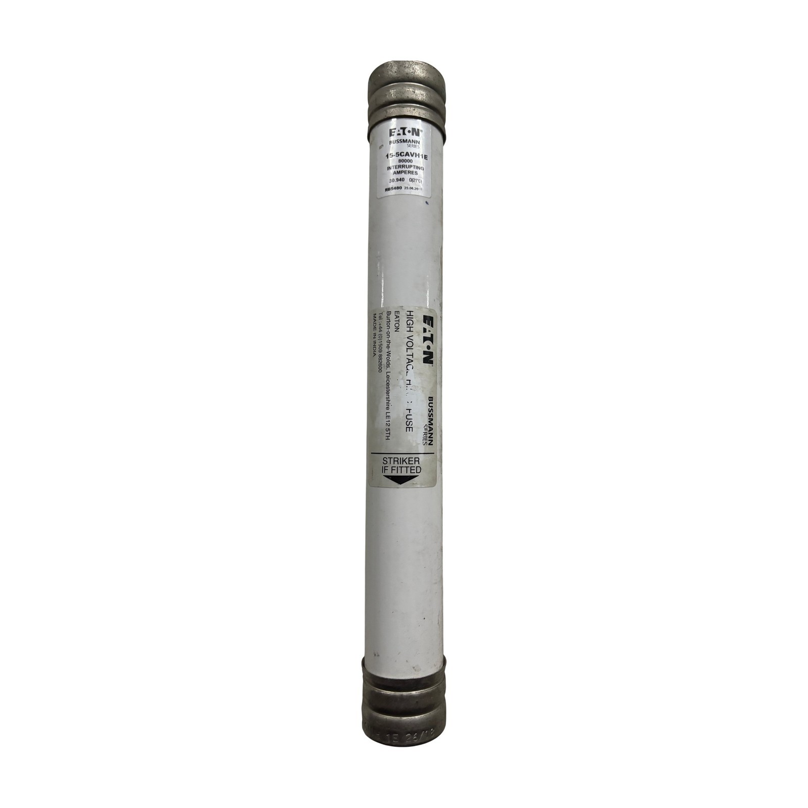 Eaton Bussmann 15-5CAVH1E 15kV 80kA High Voltage Current Limiting Fuse