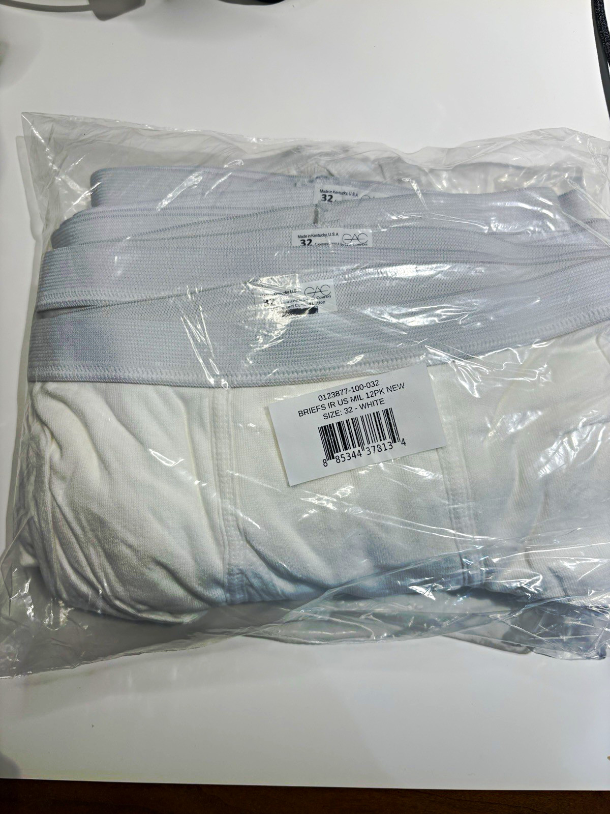 GAC Men’s Briefs White Solid Cotton Jersey Size 32 12 Pack Underwear GAC Men’s Briefs White Solid Cotton Jersey Size 32 12 Pack Underwear
