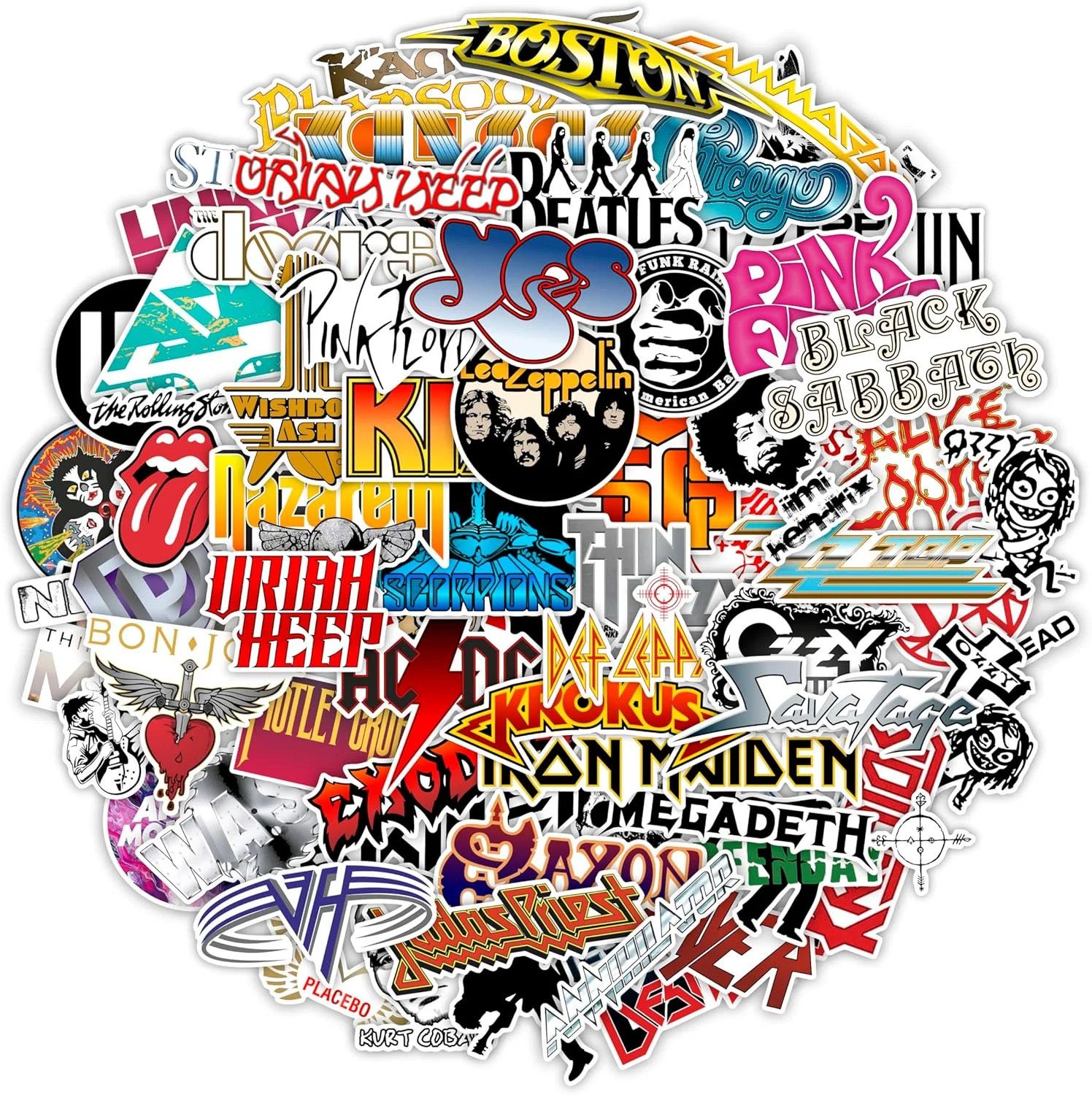 Large Classic Rock Stickers, 50s 60s 70s Rock Stickers, Band Decals, Guitar Musi Large Classic Rock Stickers, 50s 60s 70s Rock Stickers, Band Decals, Guitar Musi