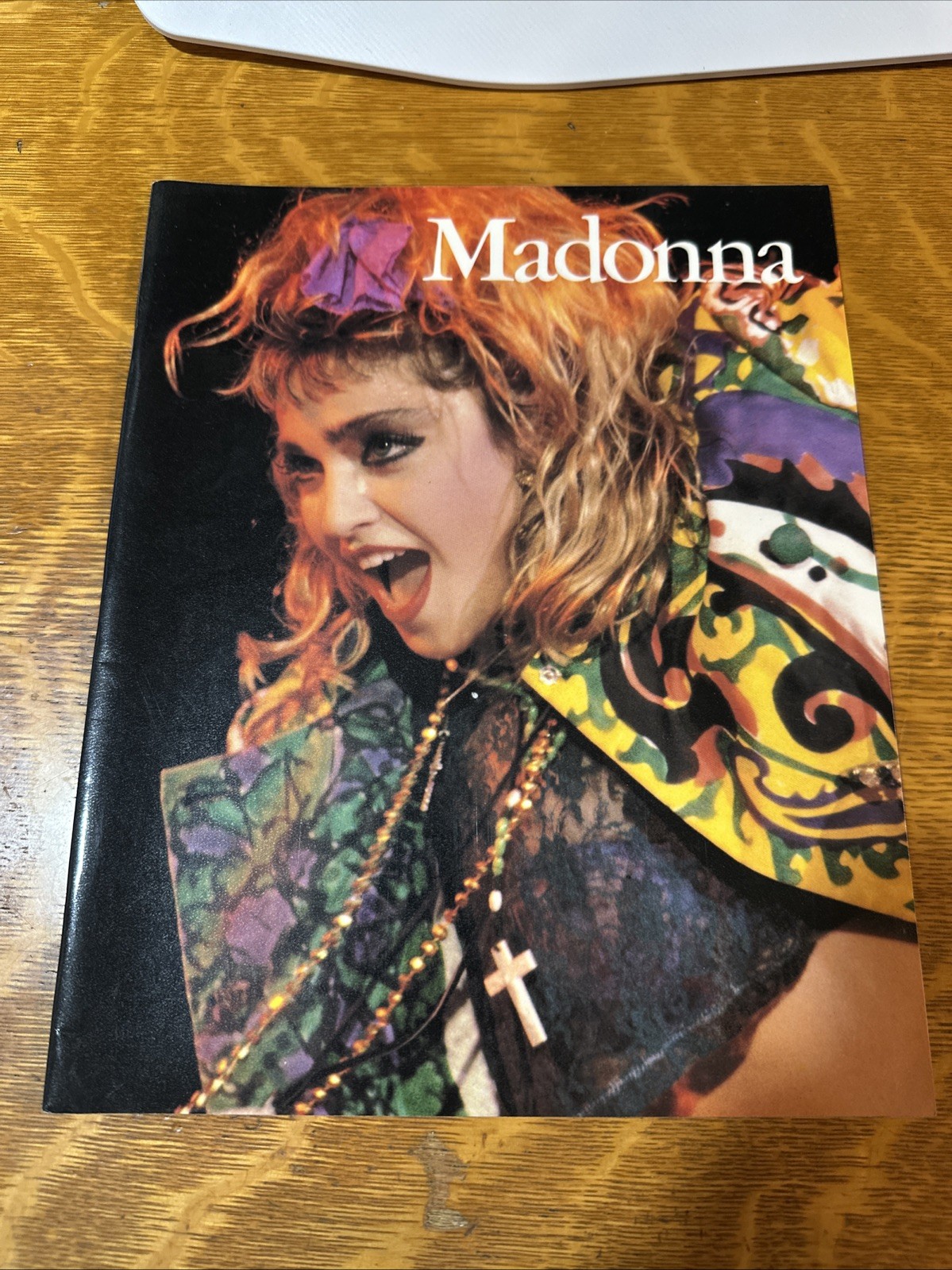 MADONNA LIKE A VIRGIN BOOK w/ VIRGIN TOUR POSTER  STILL ATTACHED 1985 Omnibus