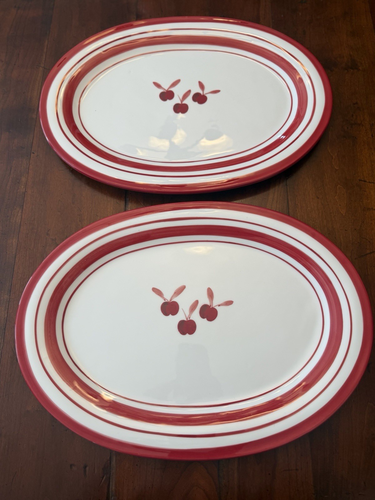 Set of 2 Dansk Bing Cherry Oval Serving Platters 16\