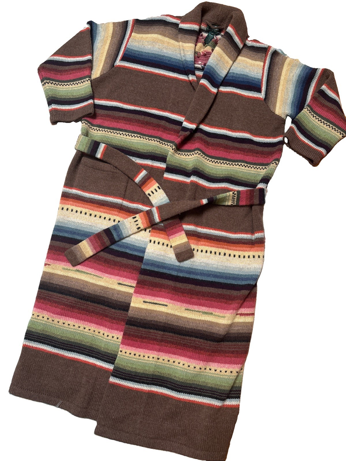 125 VTG  Ralph Lauren Serape Southwestern Cardigan Sweater Coat Wool Alpaca 2XL