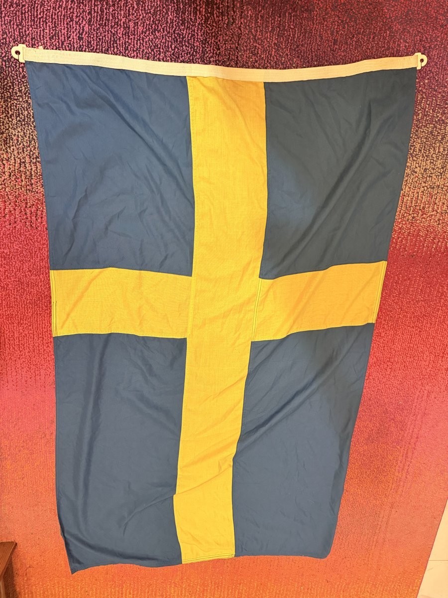 Vintage Sweden Swedish National Flag Blue Yellow Cotton Rope Toggle Adela Banner Vintage Sweden Swedish National Flag Blue Yellow Cotton Rope Toggle Adela Banner