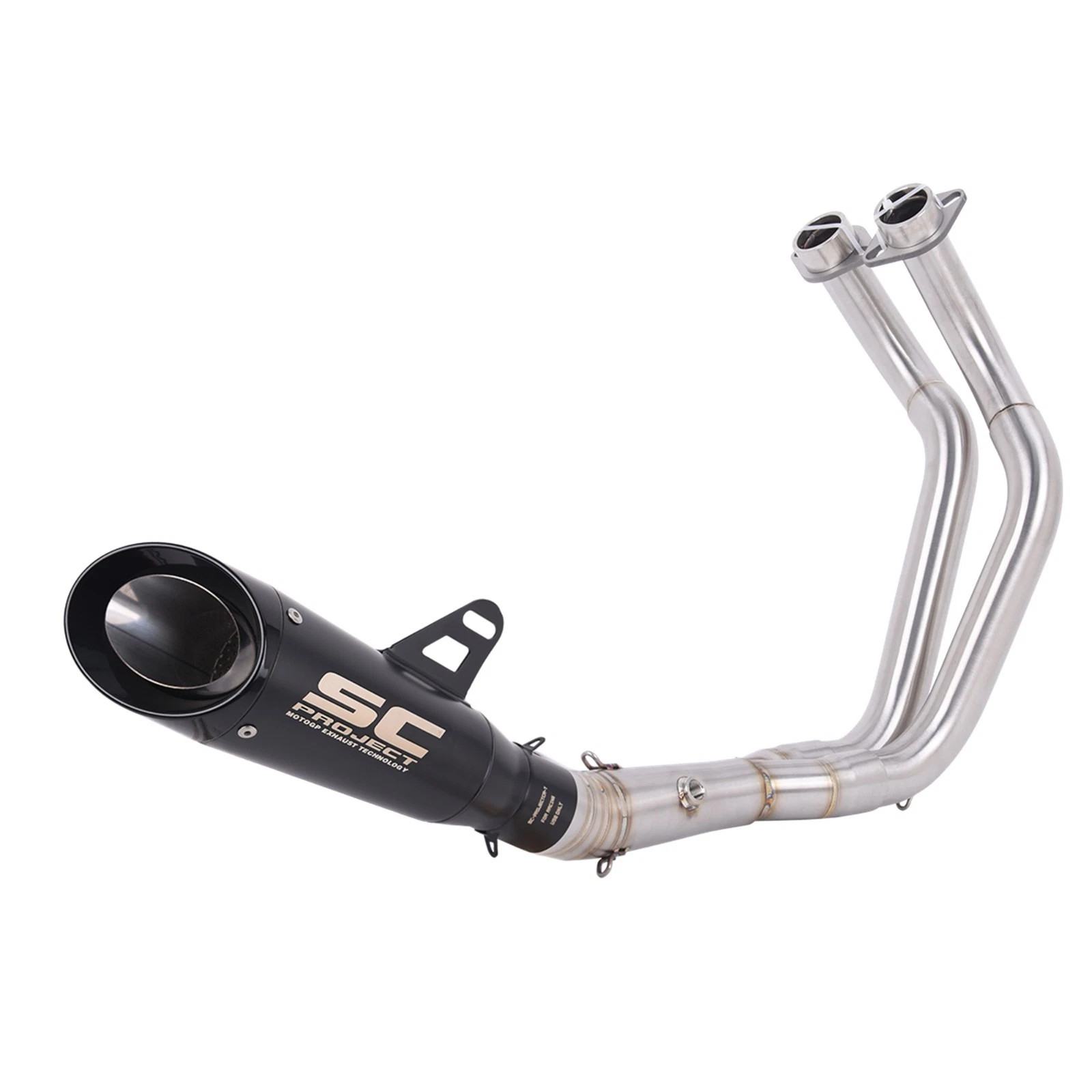 For 2021-2026 Yamaha YZF R7 MT-07 Full System Exhaust Header Pipe Black Muffler