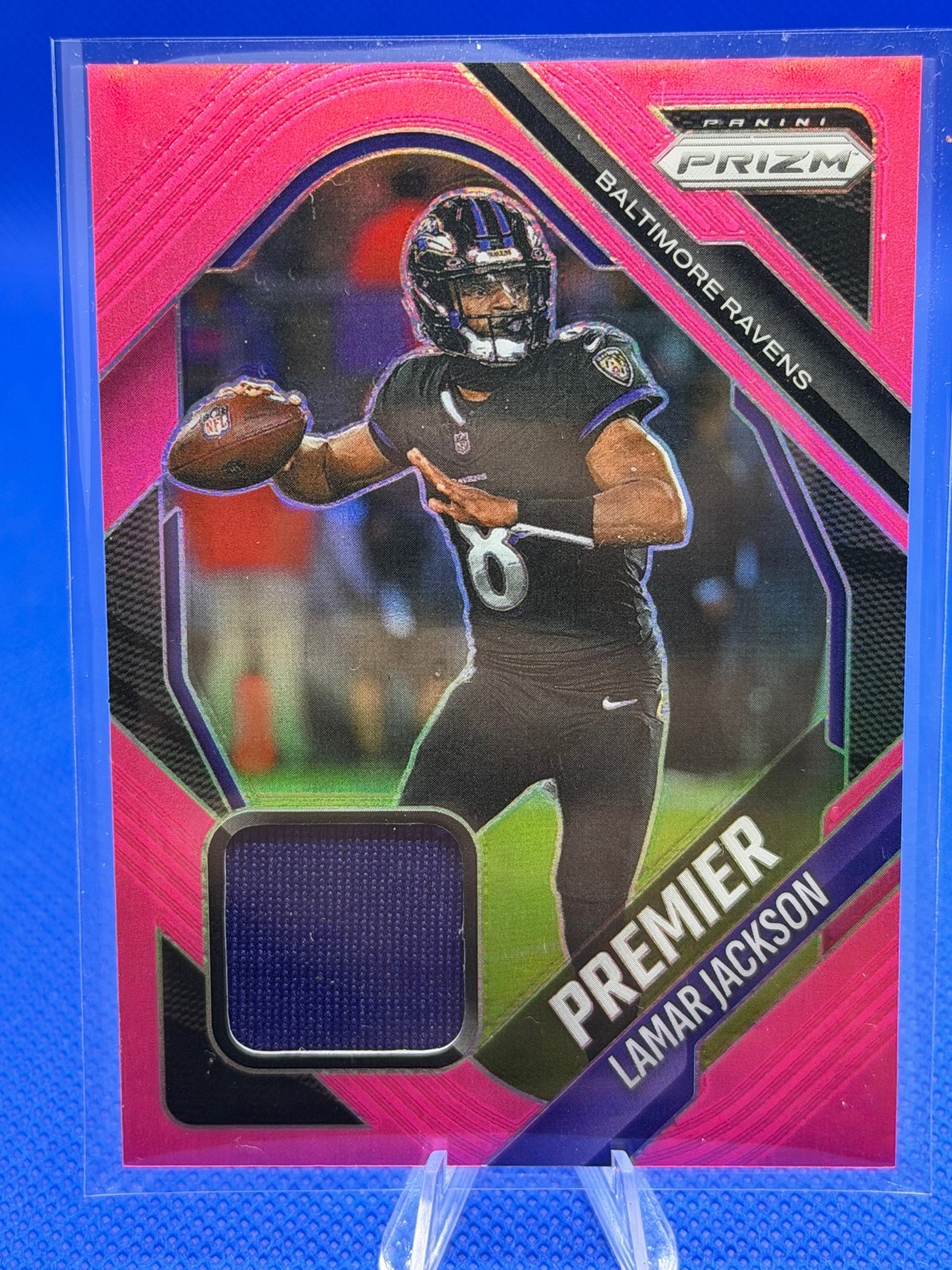 2025 Panini Prizm #PJY-LJN Lamar Jackson Premier Jerseys Pink