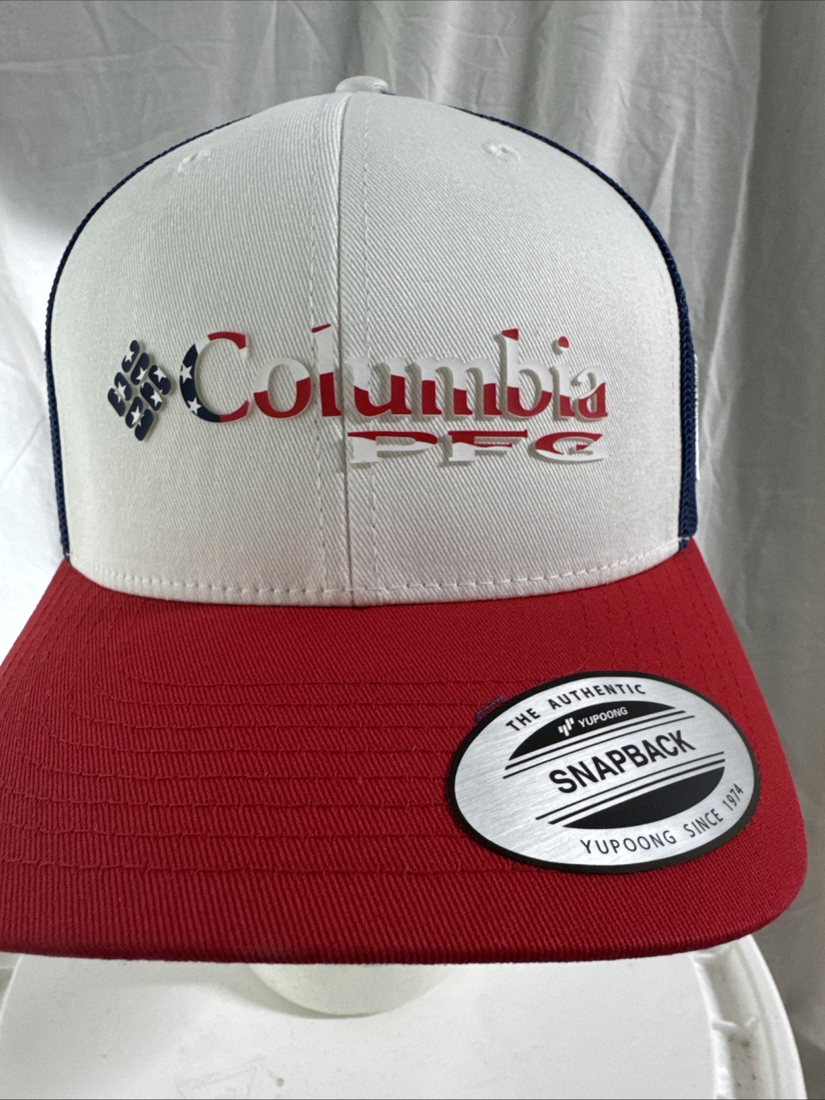 Columbia Unisex-Adult PFG Snap Back Fish Flag Ballcap America 🇺🇸
