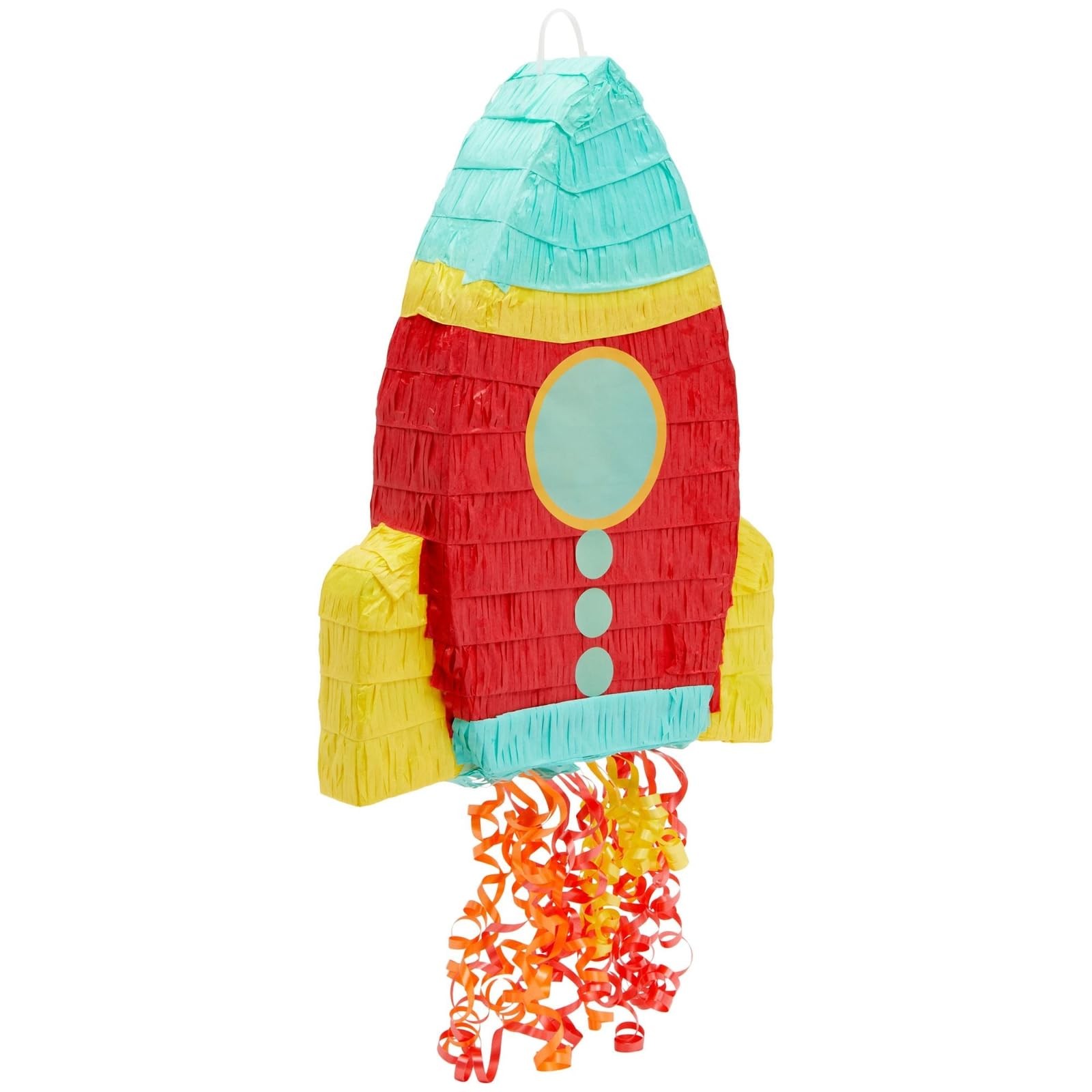 BLUE PANDA Rocket Ship Pull String Pinata - 16.5 x 12.5 x 3 In, Red BLUE PANDA Rocket Ship Pull String Pinata - 16.5 x 12.5 x 3 In, Red