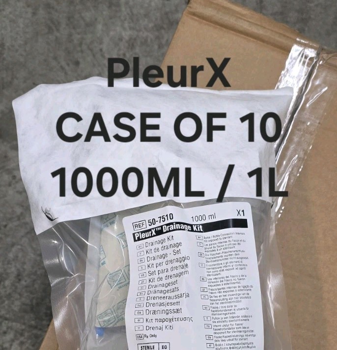 Box of 10, PlureX 50-7510 Drainage Kits, Exp. 2028 1L 1000ml carefusion Box of 10, PlureX 50-7510 Drainage Kits, Exp. 2028 1L 1000ml carefusion