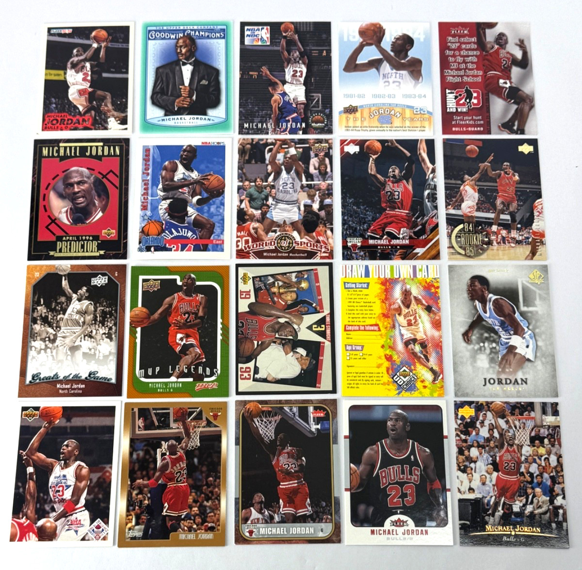 NBA Chicago Bulls MICHAEL JORDAN Collectible Sports Card Lot (20) INVESTMENT LOT