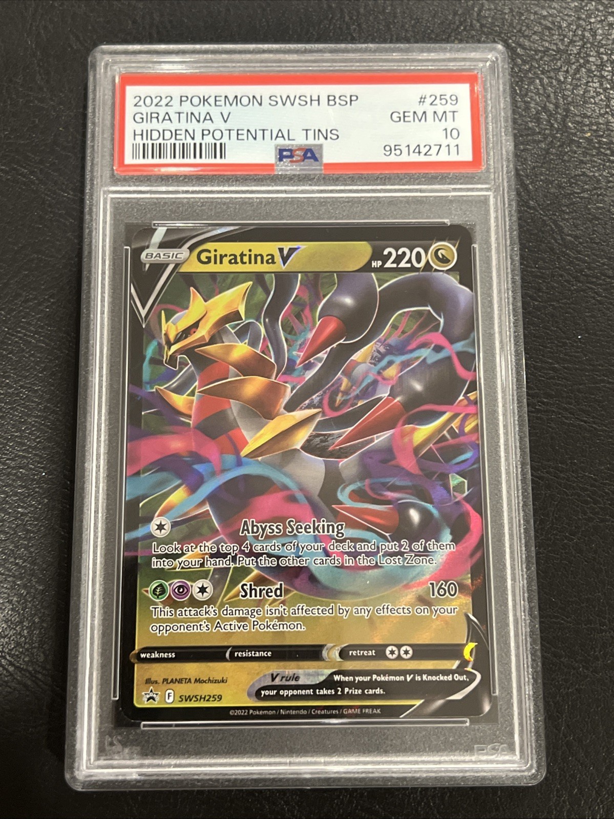 2022 Pokemon Giratina V SWSH 259 Black Star Promo Hidden Potential Tins PSA 10 2022 Pokemon Giratina V SWSH 259 Black Star Promo Hidden Potential Tins PSA 10