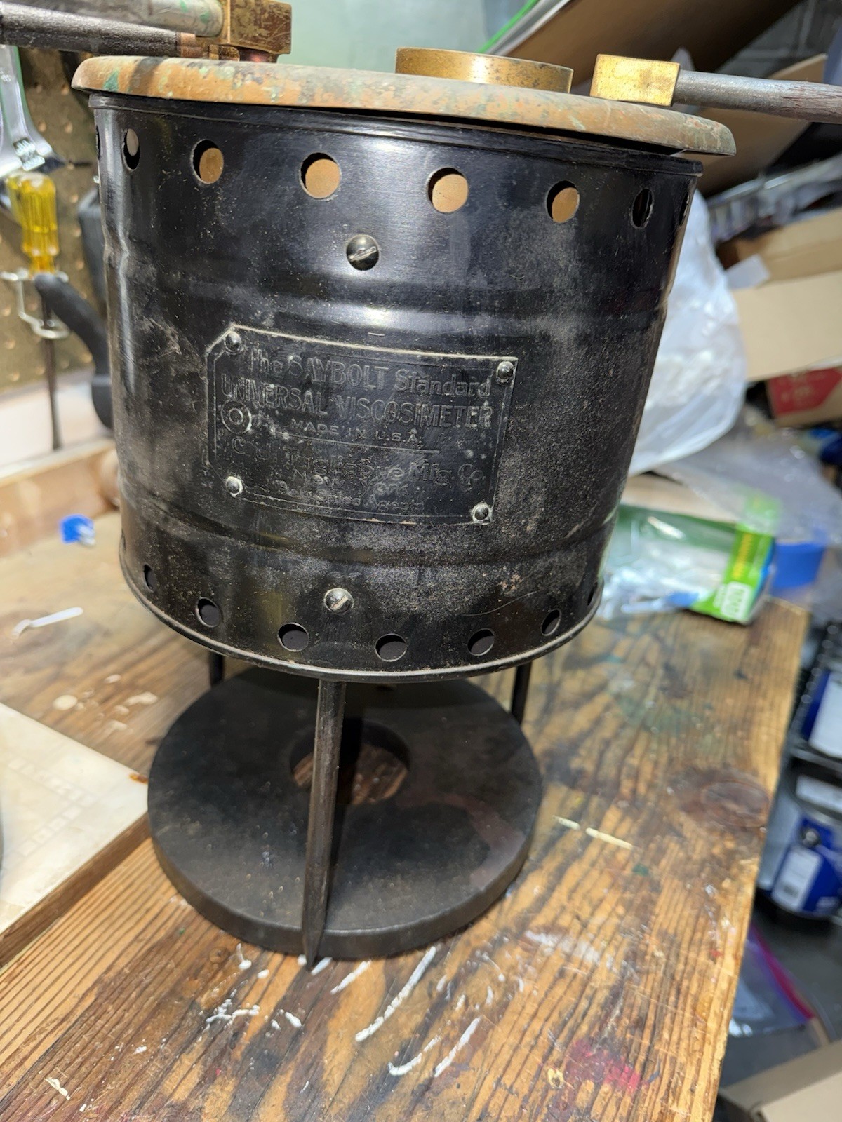 Antique 1914 Saybolt Standard Universal Oil Viscosimeter W Manual Steampunk Antique 1914 Saybolt Standard Universal Oil Viscosimeter W Manual Steampunk