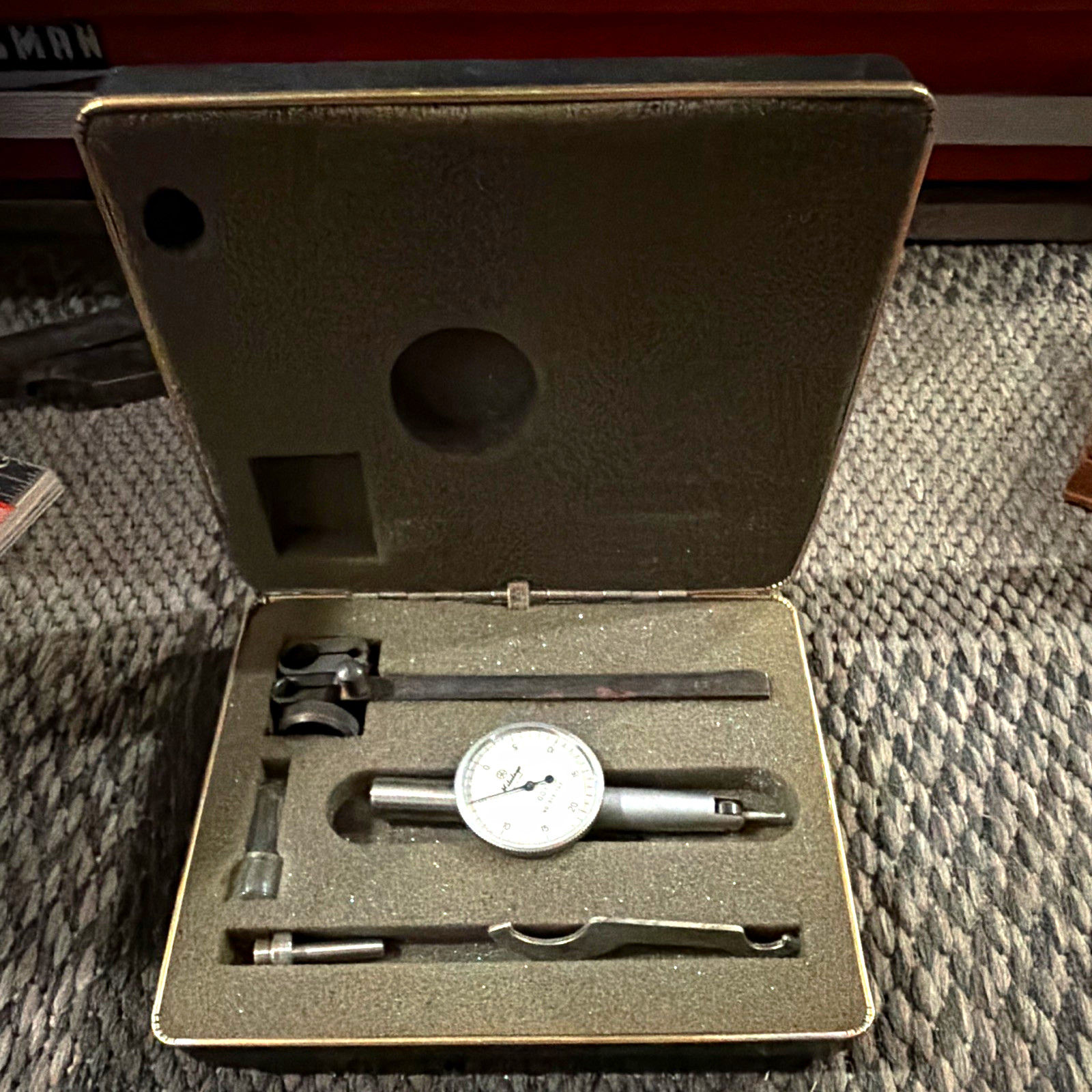 Vintage Mitutoyo 513-102 Dial Test Indicator Set w/ Original Case Incomplete