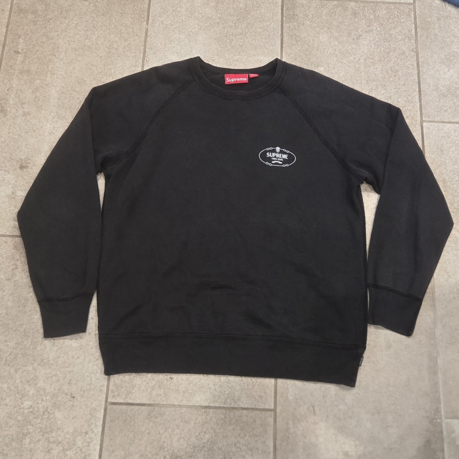 Supreme Harlem Logo Crewneck Black Sz Medium 2012 Sweatshirt Street Skater