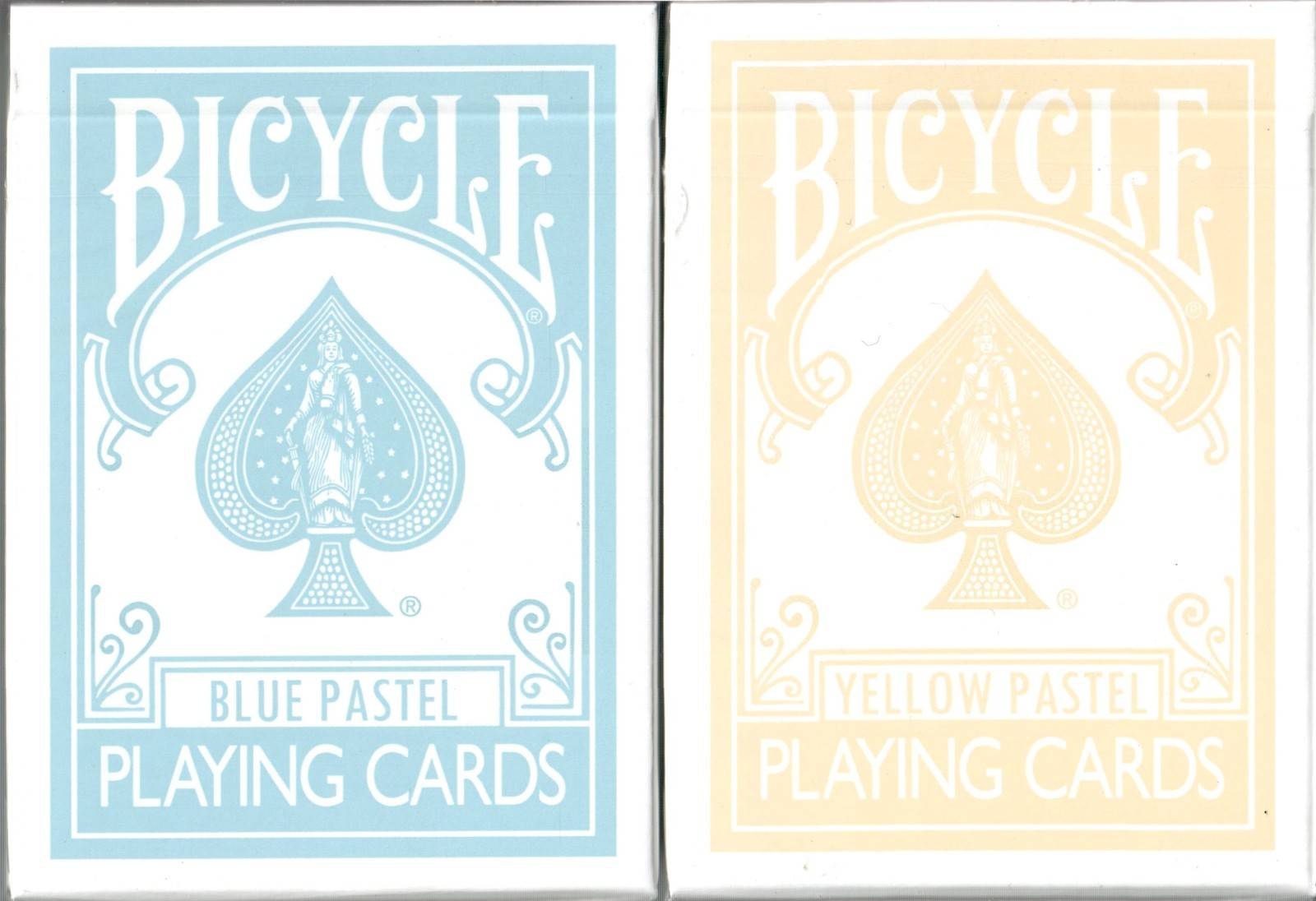 Two Bicycle Pastel Playing Card Decks Blue/Yellow - Brand New