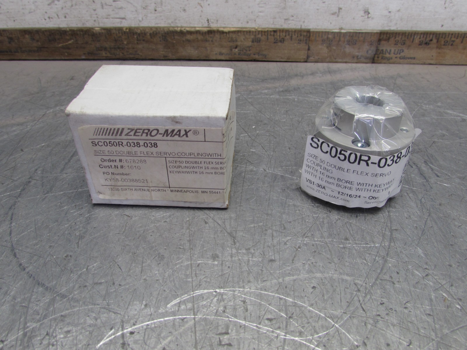 New Zero-Max SC050R-038-038 , Size 50 Servo Coupling, 16mm x 16mm, MAKE OFFER