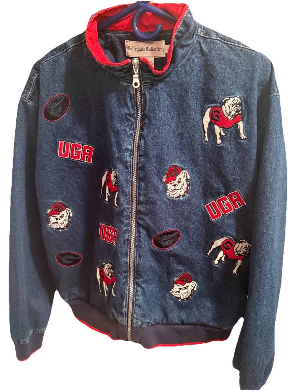 Vtg University Of Georgia Collegiate Collection Denim Jacket W/Embroidery Size L