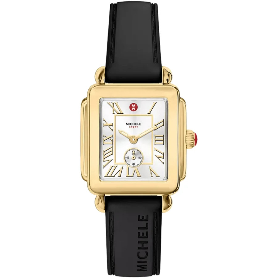 New Michele Deco Sport 31mm Silver Dial Silicone Women\'s Watch MWW06H000010