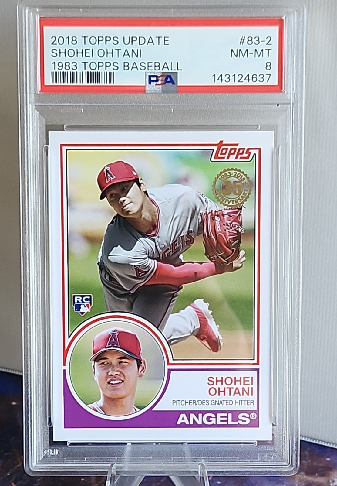 2018 Topps Update Series - 1983 Topps Design Shohei Ohtani #83-2 (RC) PSA 8