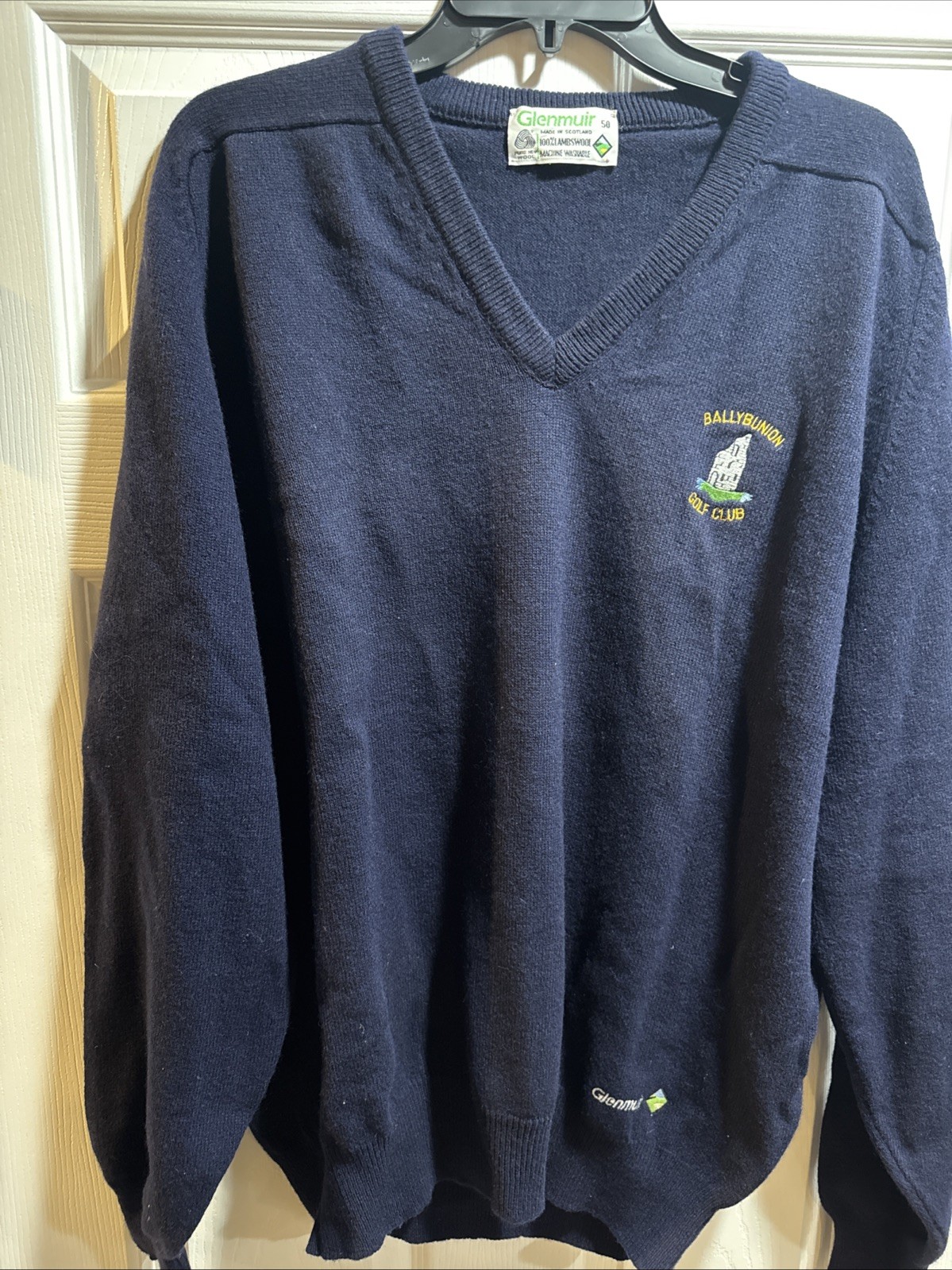 Vintage Glenmuir Ballybunion Navy Blue Golf Sweater Fits Large-XL Ireland