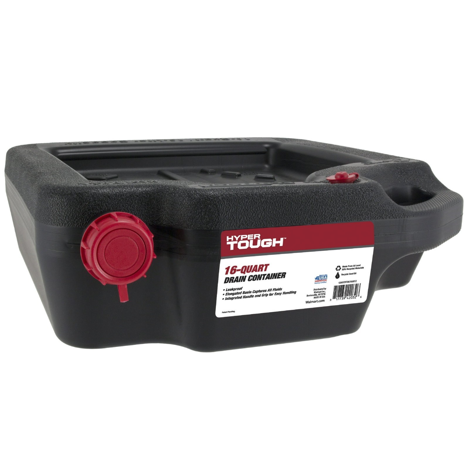 Hyper Tough 16 Quart Automotive Drain Pan Container Oil Fluid Catch Black Car