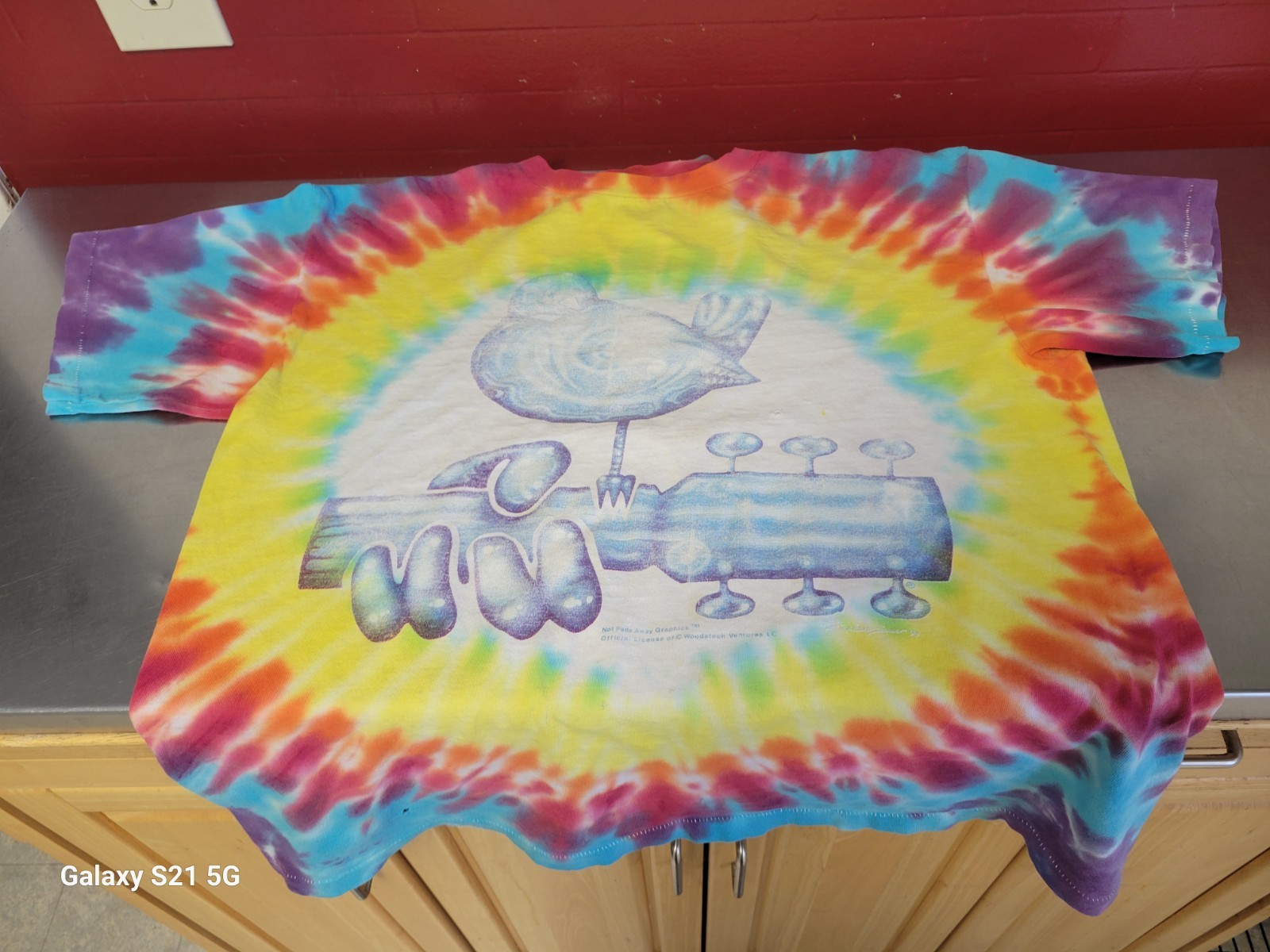 WOODSTOCK 1994 ~ Faded Distress Tie Dye Shirt ~ NFA Large ~Concert Hippie Grunge WOODSTOCK 1994 ~ Faded Distress Tie Dye Shirt ~ NFA Large ~Concert Hippie Grunge