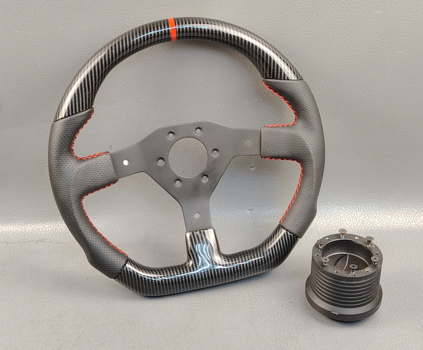 NISSAN MOMO 3 SPOKE HYDRODIPPED OEM JDM RESTICHED SPORTS STEERING WHEEL
