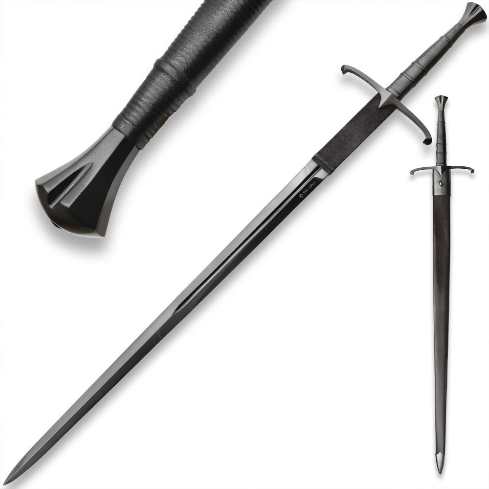 Honshu Black Claymore Sword and Scabbard | Carbon Steel Blade | Overall 57 Honshu Black Claymore Sword and Scabbard | Carbon Steel Blade | Overall 57