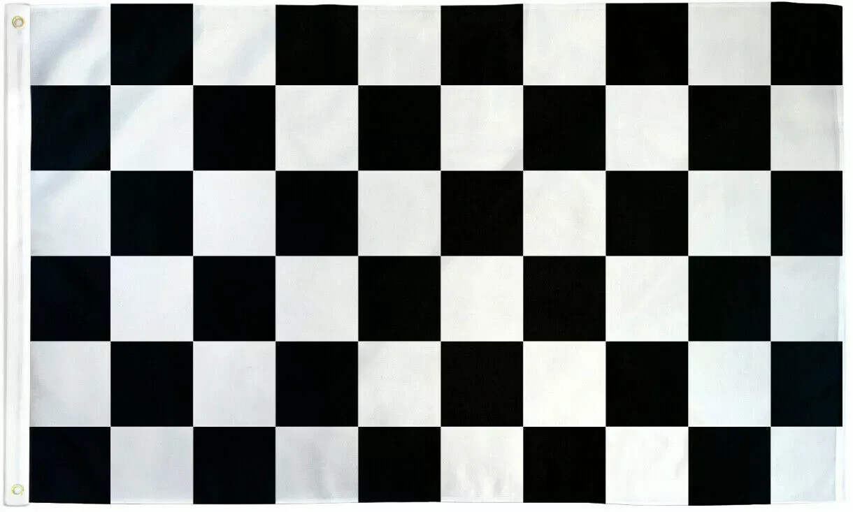 CHECKERED FLAG 3 x 5 Feet  NASCAR RACING BLACK WHITE-ON SALE 