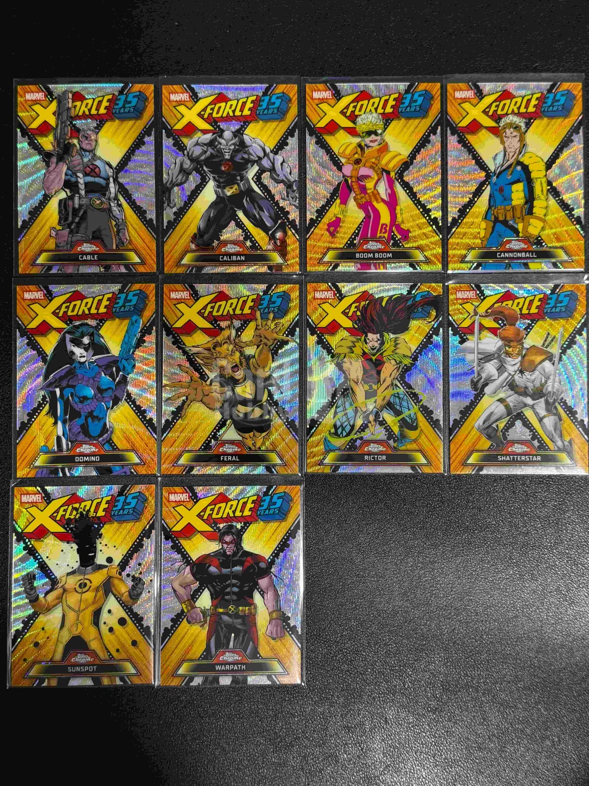 2026 Topps Chrome Marvel X-Force 35 Years Full COMPLETE 10 Card Set
