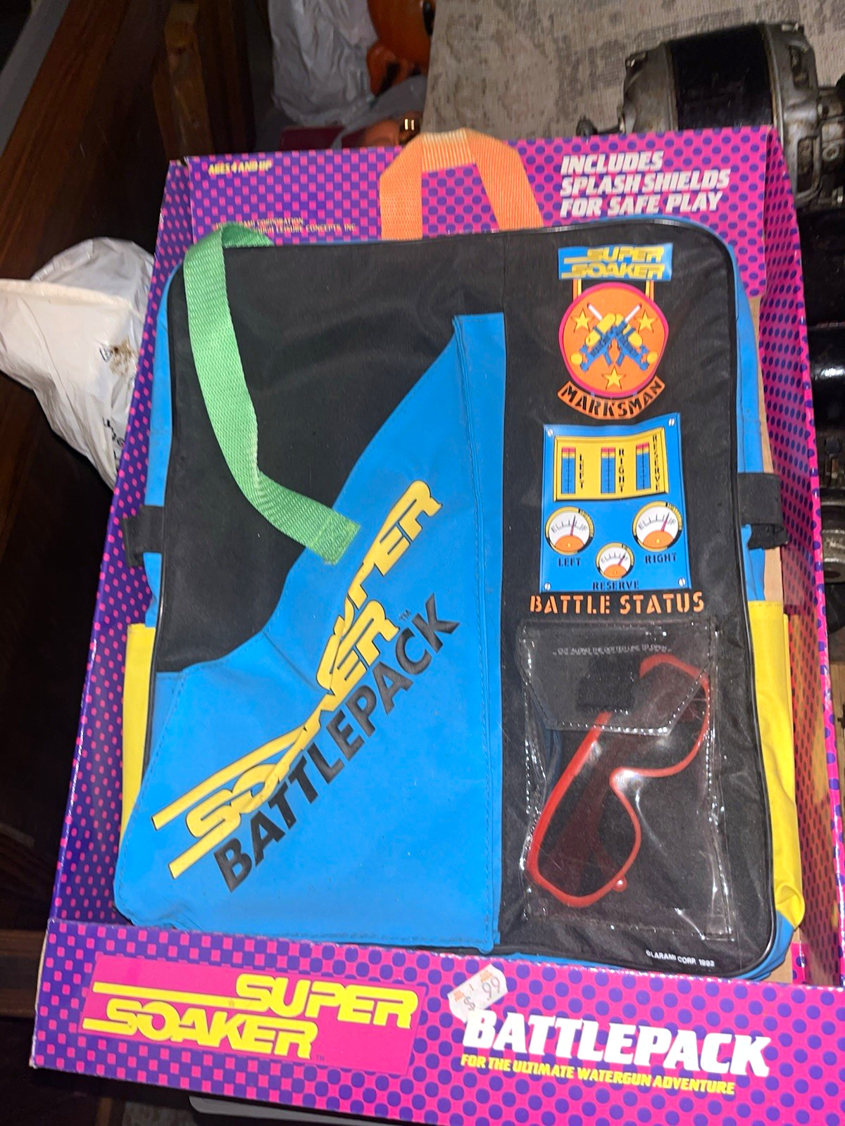 VTG 1992 Larami Super Soaker Battlepack Backpack New In Box NIB Rare