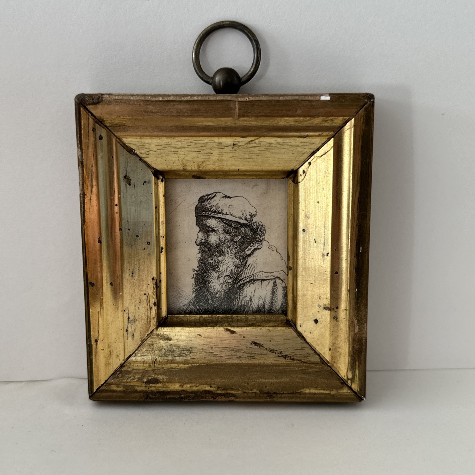 MINI FRAMED Antique JOHANN GEORGE WINTER ETCHING 4X4