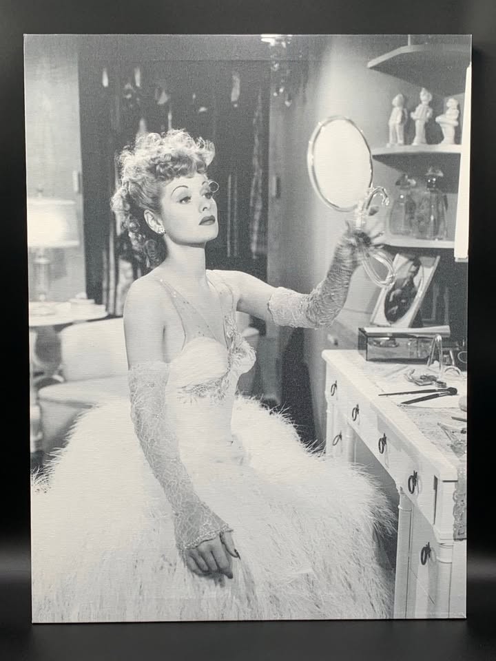 Lucille Ball I Love Lucy Black White Canvas Wall Art Hollywood Glamour