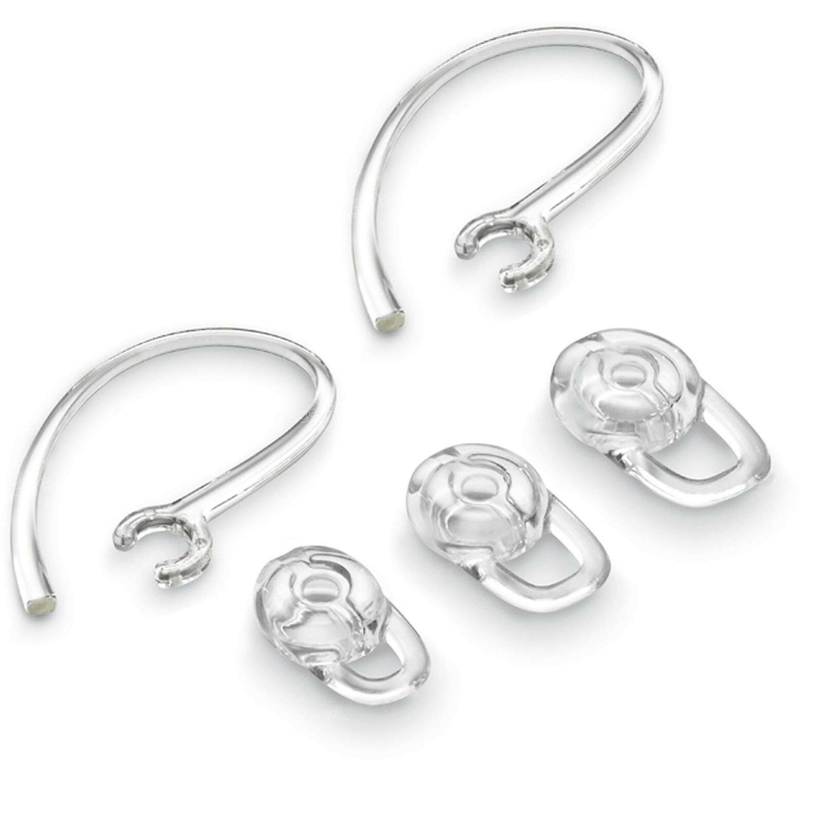 2 Small Clear Ear Hooks & 3 Small Clear Ear Gels Replacement For Plantronics