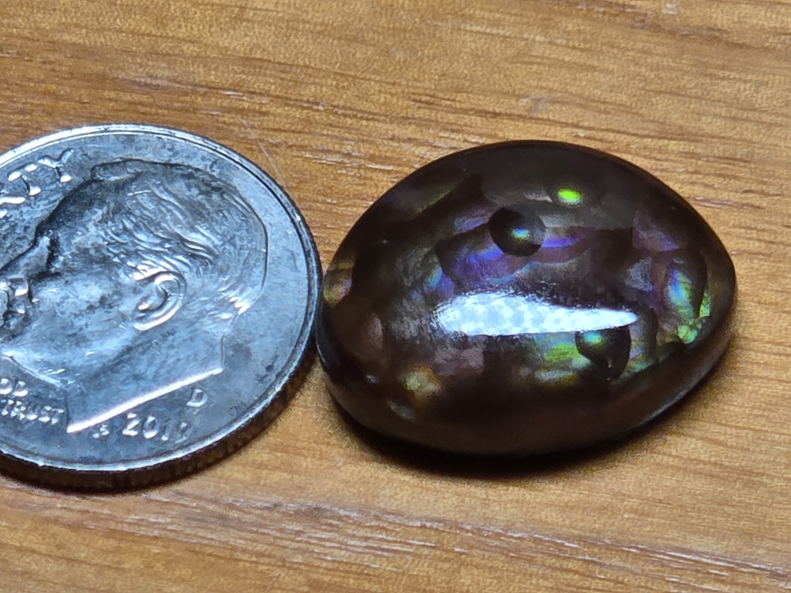 Deer Creek Fire Agate 12 Ct Gem Natural Colorful Bright Purple and Green Bubbles