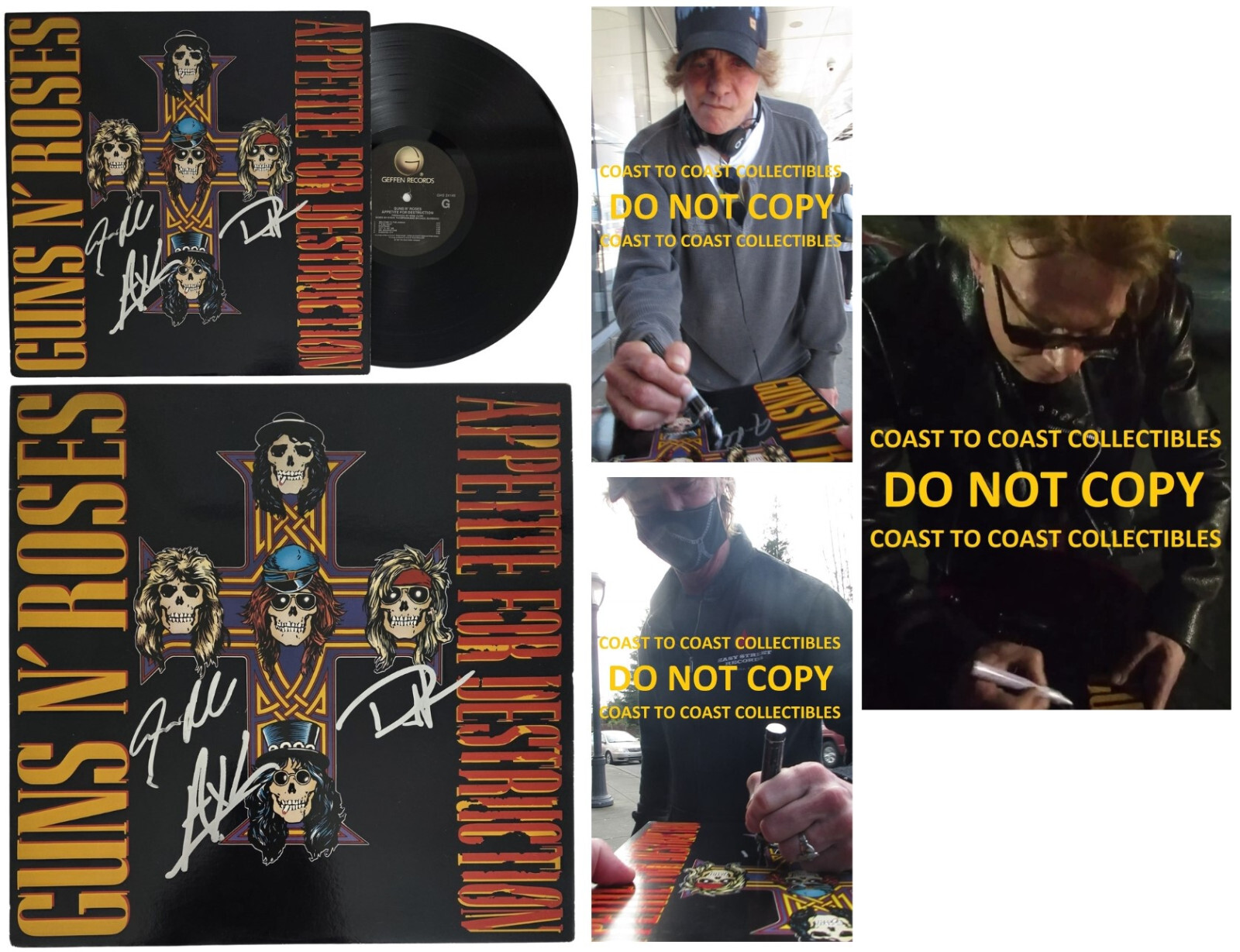 Guns N Roses Signed Appetite for Destruction Album Proof Autograph Axl Rose GNR