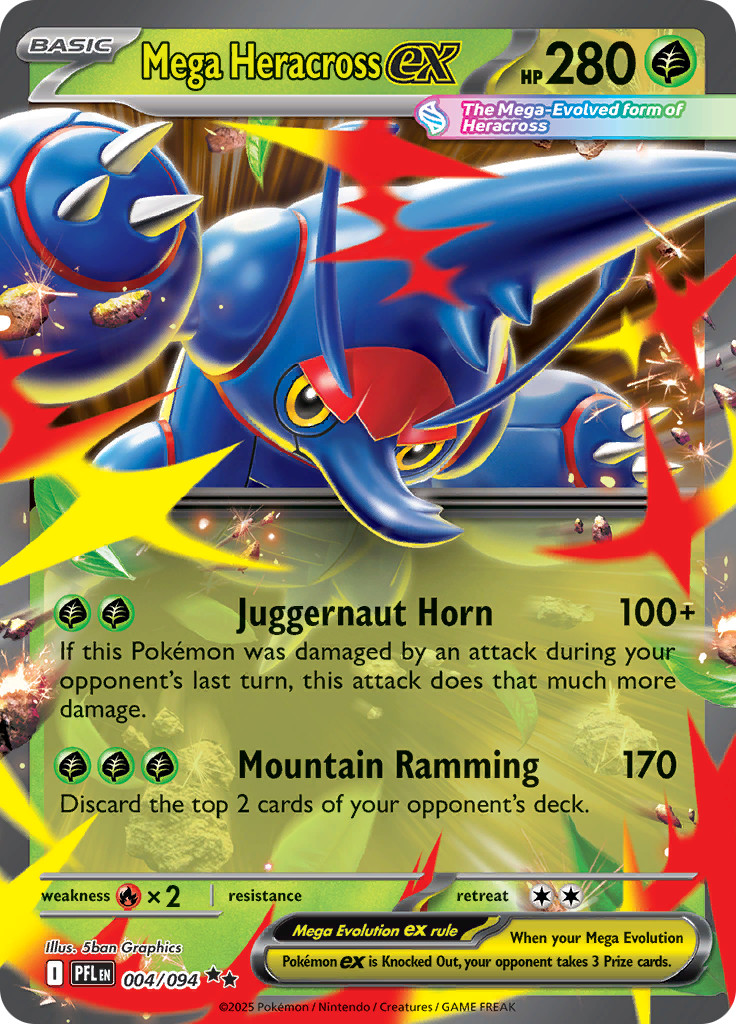 Mega Heracross ex 004/094 - Phantasmal Flames- Pokemon TCG - Double Rare Mega Heracross ex 004/094 - Phantasmal Flames- Pokemon TCG - Double Rare