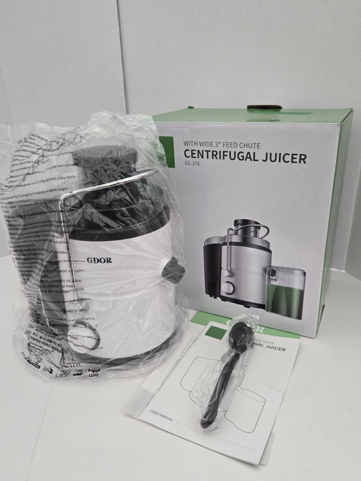 Gdor 800W Centrifugal Juicer Machine Juice Extractor Fruit Vegetable,Dual-Speed