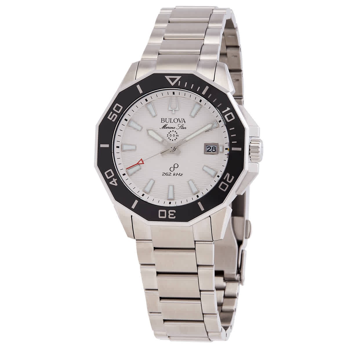 Bulova Marine Star HPQ Precisionist Quartz White Dial Men's Watch 96B426