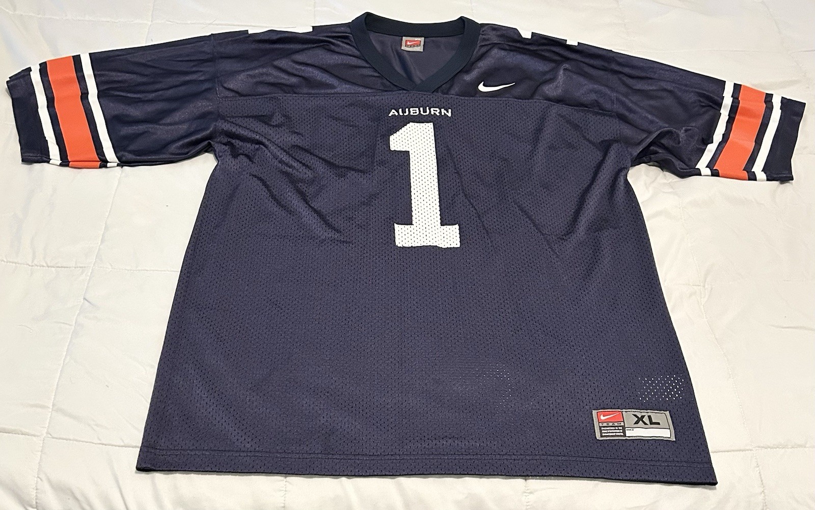 Vintage Nike Auburn Tigers Football Jersey Blue #1 Men’s XL War Eagle Y2k