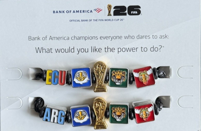 FIFA World Cup 26 Bank of America Charm Bracelets ECU & ARG