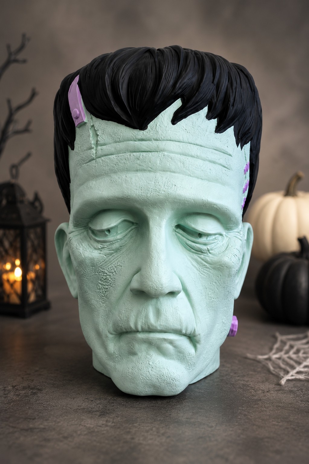 Frankenstein Bust Halloween Decor Large Green Monster Head Statue Brand New