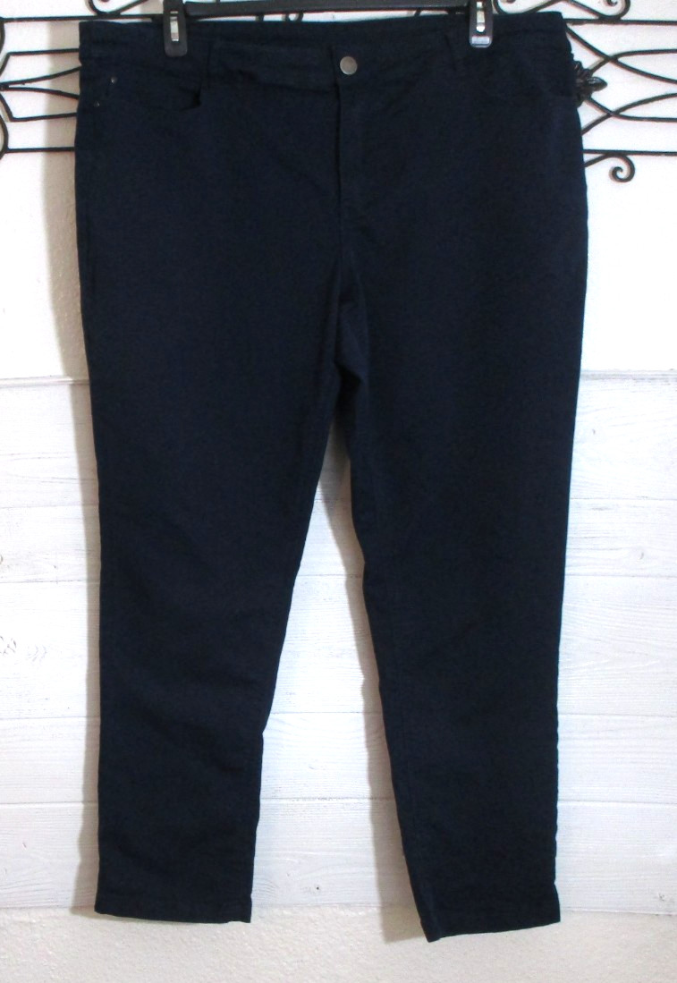 CJ Banks Pants Women\'s Size 20W Blue Tapered Leg Pockets Stretch